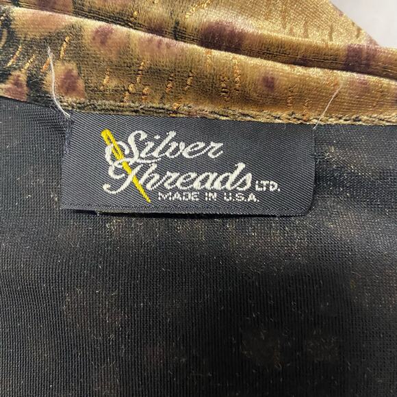 Silver Threads Jacket 1X Zip Up Animal Print Metallic Threads Metal Zipper - Picture 7 of 8